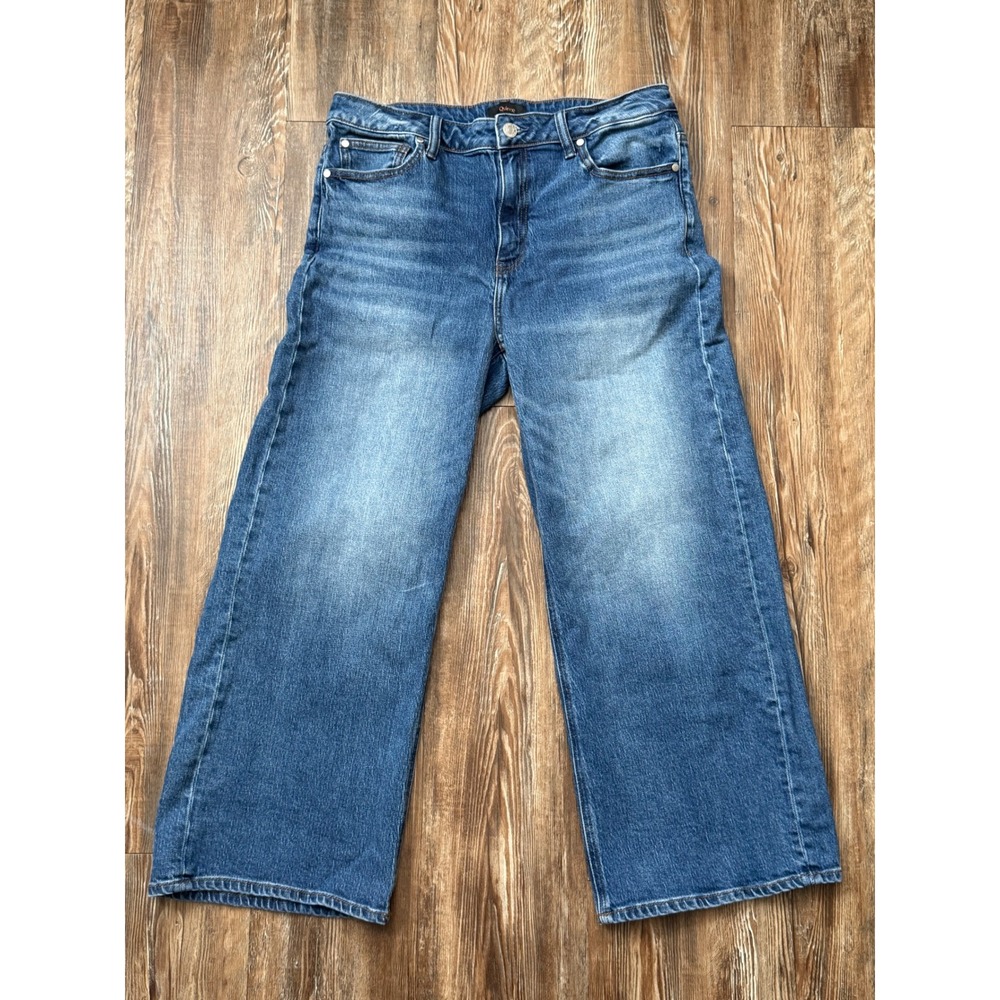 Quince Organic Cotton Tencel Ankle Cropped Wide Leg Jeans Medium Wash Blue Sz 31